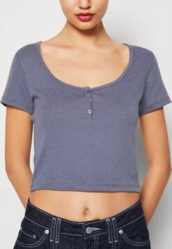 Hollister Co. Pointelle Henley - T-Shirt Basique - Grisaille -ESPRIT Soldes 13cc1740268a486ab3455775d177d1e6