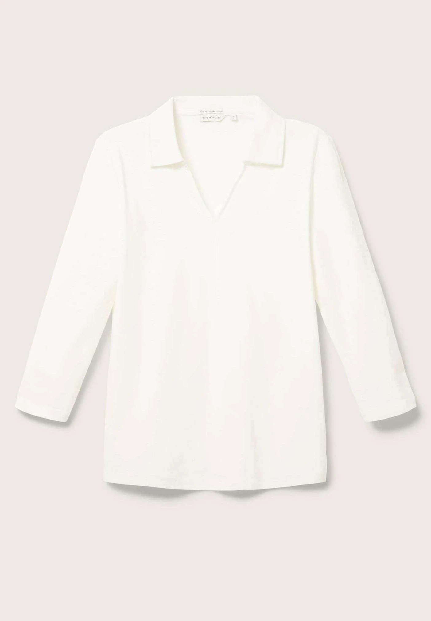 Tom Tailor 3/4 Mit Kragen - Polo - Whisper White 7 Tom Tailor 3/4 Mit Kragen - Polo - Whisper White – Image 5