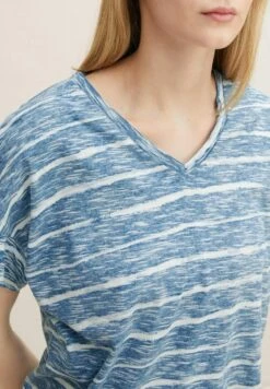 Tom Tailor Gemustertes - T-Shirt Imprimé - Blue Tiedye Horizontal Stripe -ESPRIT Soldes 19de015e69b745358af35826ef6c07b5