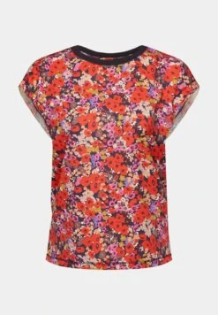 ESPRIT Mit Floralem Allover-Muster - T-Shirt Imprimé - Navy -ESPRIT Soldes 2651a907bc9b4390b92fdc2add0183d1