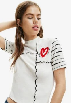 Desigual Tropical Wrap Crop - T-Shirt Imprimé - White -ESPRIT Soldes 28a4da8e9cd14f05b151f02f2d6eb1bb