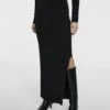 Stradivarius Long With Slit - Jupe Longue - Black