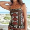 Next Bandeau Tummy Control Standard Tall - Maillot De Bain - Black Aztec Print -ESPRIT Soldes 43f1dc02bf064bd3832268c8c4d4a24b