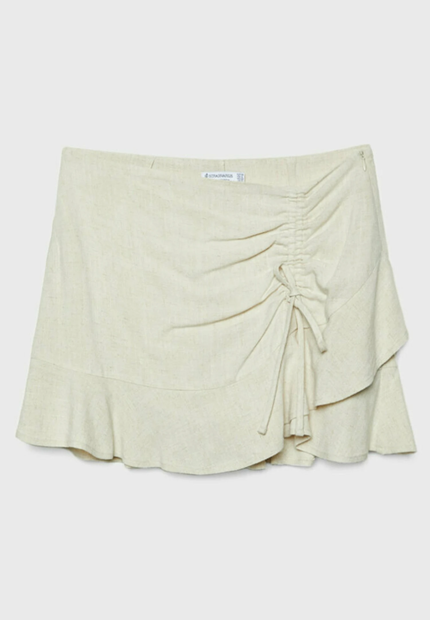 Stradivarius Rustic-Style With Ruffles - Jupe Trapèze - Stone 12 Stradivarius Rustic-Style With Ruffles - Jupe Trapèze - Stone – Image 10