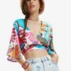 Desigual Tropical Wrap Crop - Accessoire De Plage - White -ESPRIT Soldes 5f6dd39996f6431aab0c91c558507680