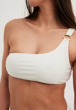 NA-KD Mit Golddetail - Haut De Bikini - Offwhite