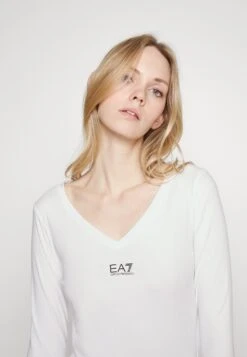 EA7 Emporio Armani T-Shirt À Manches Longues - White/Black -ESPRIT Soldes 6573bed428c0490e98a7b6724aaffe9b