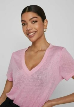 Vila Mit V-Ausschnitt Kurzärmeliges - T-Shirt Basique - Begonia Pink -ESPRIT Soldes 65b8dd0a0f6241e887789344f6d0fb30