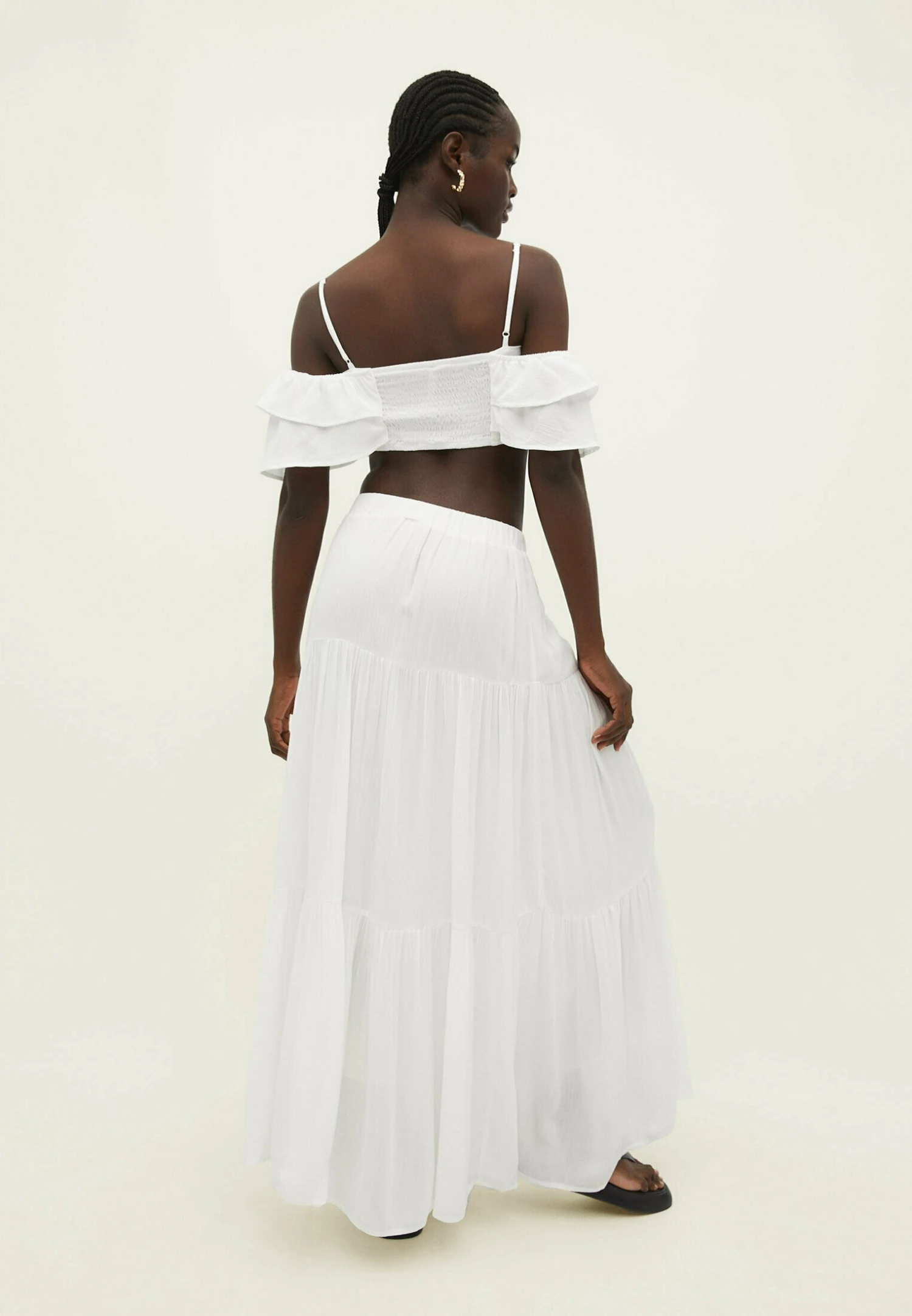 Stradivarius Peasant - Jupe Longue - White 5 Stradivarius Peasant - Jupe Longue - White – Image 3