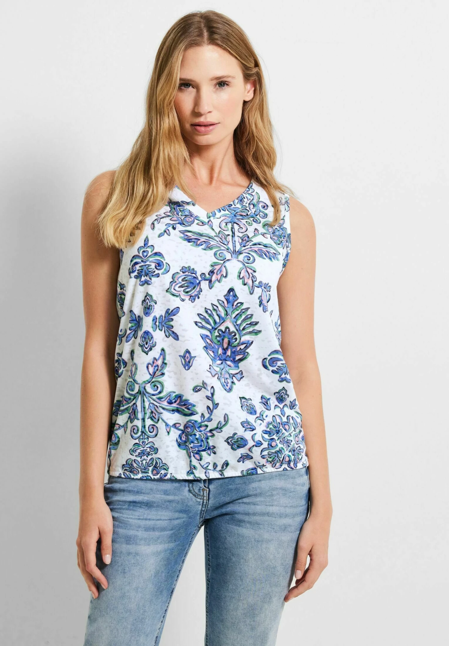 Cecil Mit Burn Out Ornament - Blouse - Weiß 3 Cecil Mit Burn Out Ornament - Blouse - Weiß