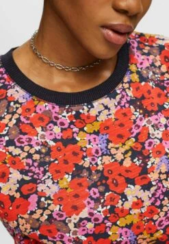 ESPRIT Mit Floralem Allover-Muster - T-Shirt Imprimé - Navy -ESPRIT Soldes 734d3507ea7544d69e7833c6295c1f79