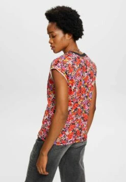 ESPRIT Mit Floralem Allover-Muster - T-Shirt Imprimé - Navy -ESPRIT Soldes 775d9b178f9a44d78d3848177ac0fe9a