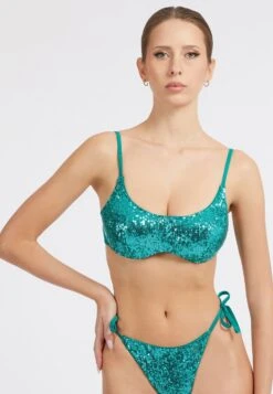 Guess Mit Pailletten - Haut De Bikini - Grün