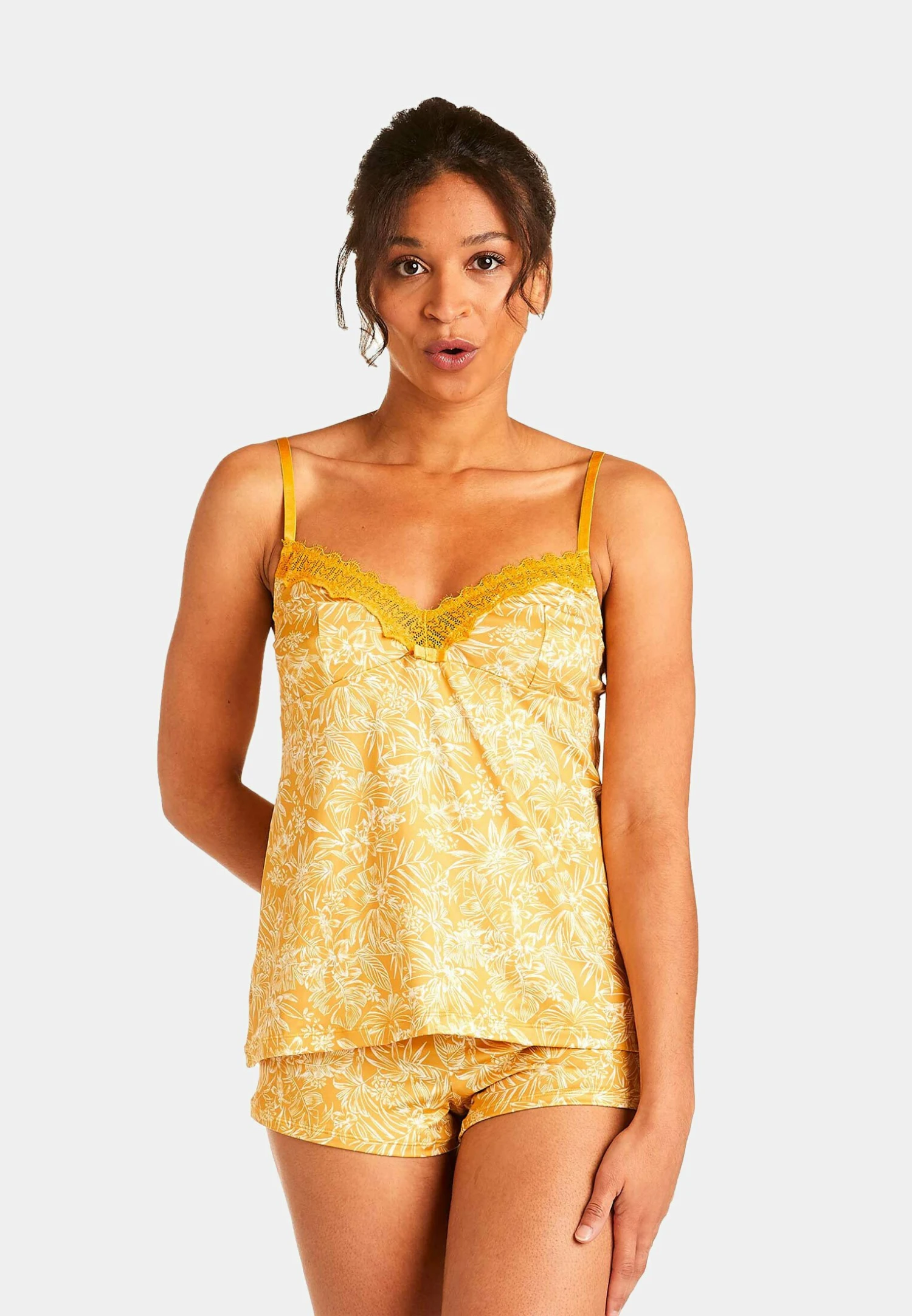 Short Pamoison Set - Pyjama - Jaune 4 Short Pamoison Set - Pyjama - Jaune – Image 2