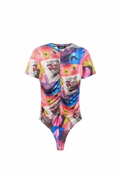 Desigual Ruched Collage Bodysuit - T-Shirt Imprimé - Multicoloured -ESPRIT Soldes 9c84cab44bd74b00b1292f8d3a11fb39