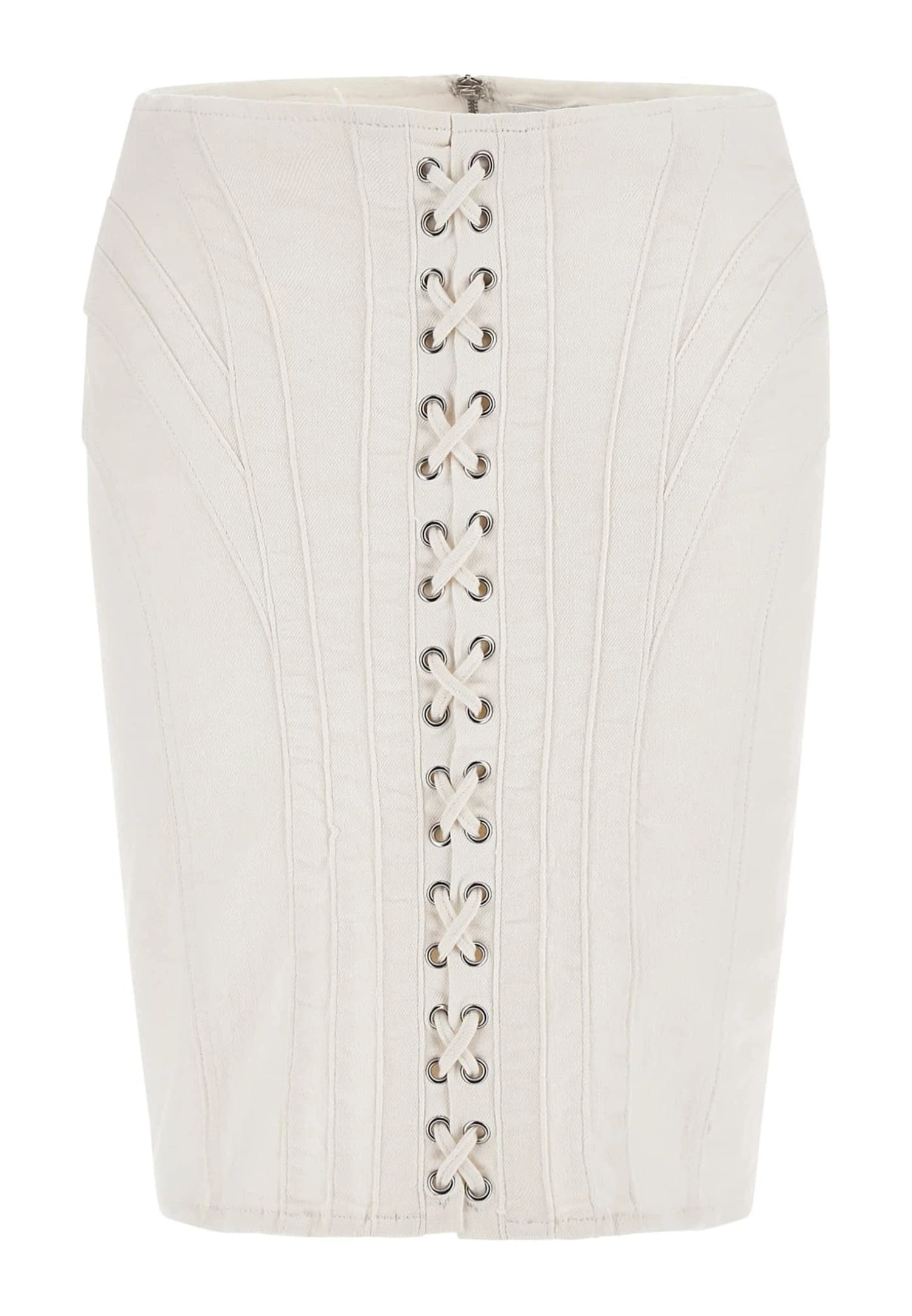 Guess Mit Schnürung - Jupe Crayon - Weiß 6 Guess Mit Schnürung - Jupe Crayon - Weiß – Image 4