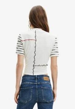 Desigual Tropical Wrap Crop - T-Shirt Imprimé - White -ESPRIT Soldes a0a8b591168542a584a2a06b33da3605