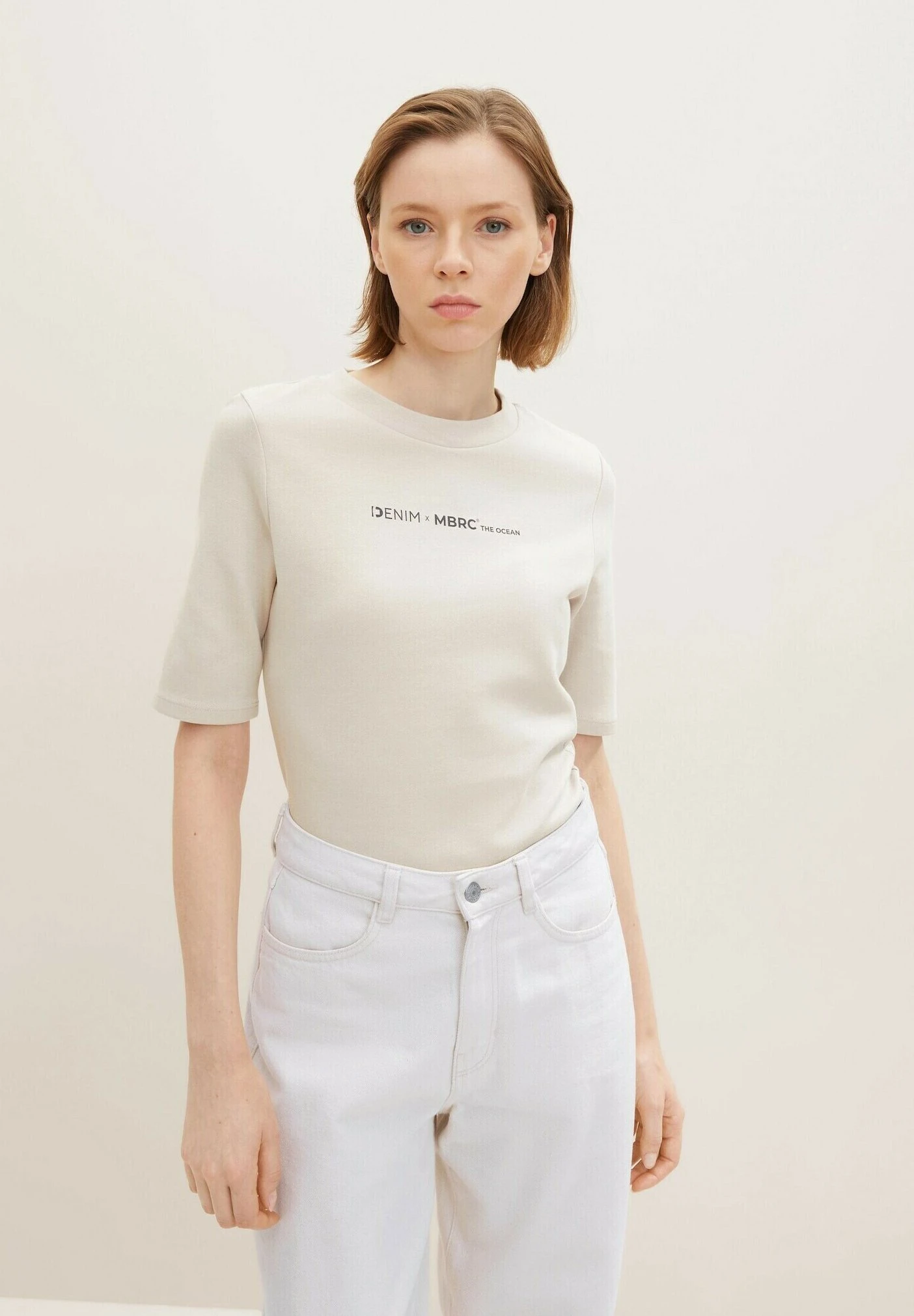 TOM TAILOR Denim Mit Textprint - T-Shirt Imprimé - Cloud Grey 7 TOM TAILOR Denim Mit Textprint - T-Shirt Imprimé - Cloud Grey – Image 5