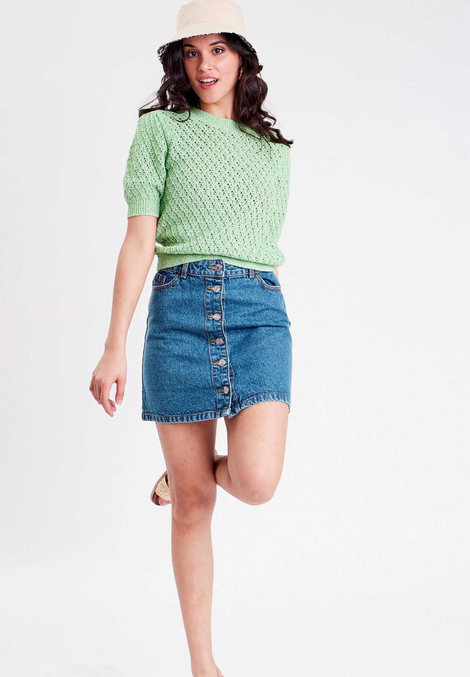 Jupe Trapèze - Denim Stone 4 Jupe Trapèze - Denim Stone – Image 2