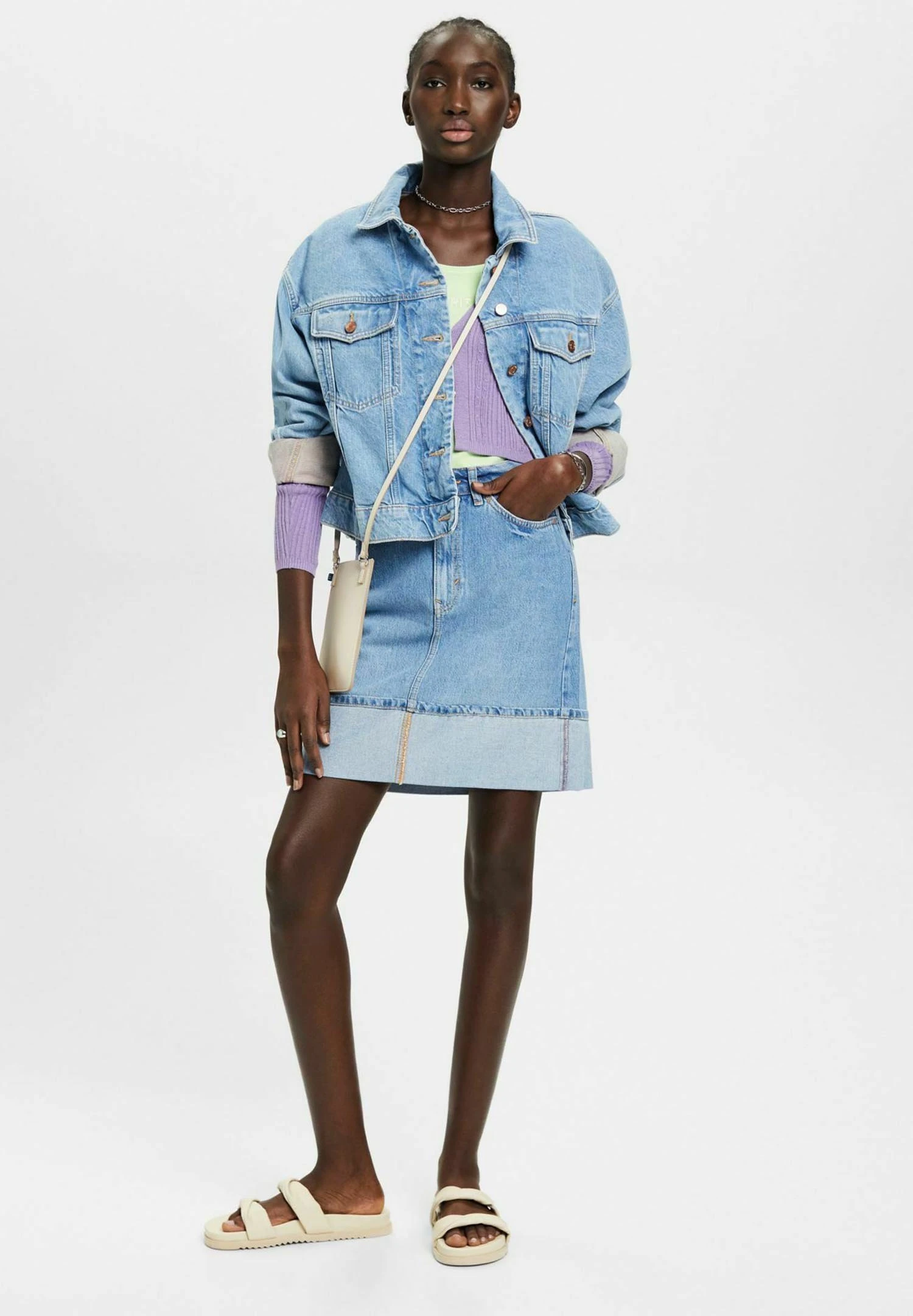 ESPRIT Mit Mittlerer Bundhöhe - Jupe En Jean - Blue Light Washed 4 ESPRIT Mit Mittlerer Bundhöhe - Jupe En Jean - Blue Light Washed – Image 2