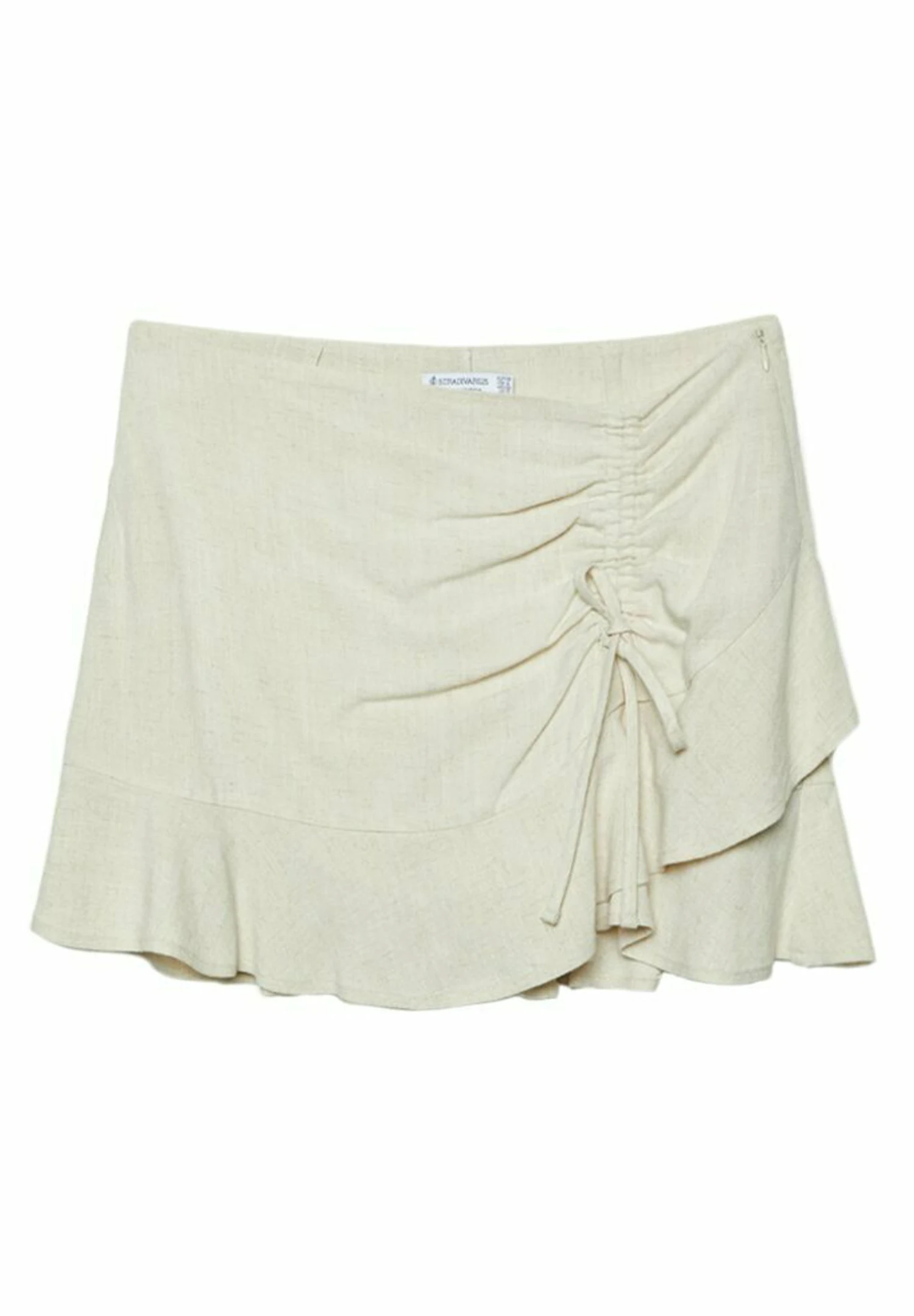 Stradivarius Rustic-Style With Ruffles - Jupe Trapèze - Stone 8 Stradivarius Rustic-Style With Ruffles - Jupe Trapèze - Stone – Image 6