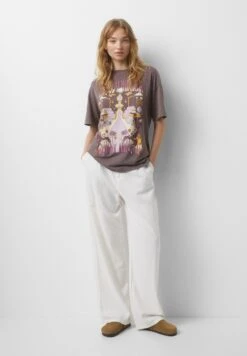 PULL & BEAR Short Sleeve - T-Shirt Imprimé - Brown -ESPRIT Soldes c1675ebc202a40fc8427b4b1cc1678f0