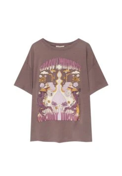 PULL & BEAR Short Sleeve - T-Shirt Imprimé - Brown -ESPRIT Soldes c2e32310993d42548359f384c6e9e8d0