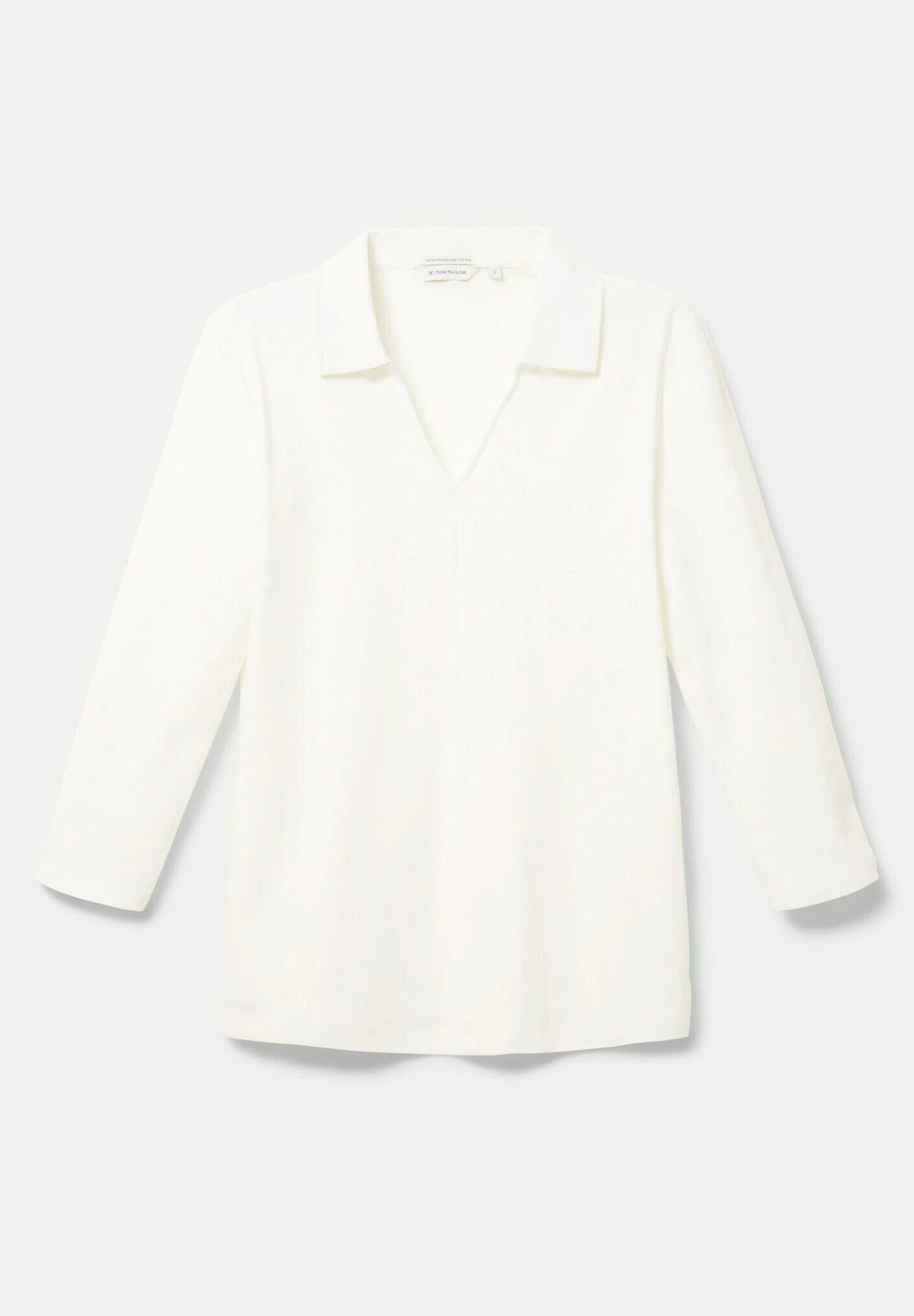 Tom Tailor 3/4 Mit Kragen - Polo - Whisper White 6 Tom Tailor 3/4 Mit Kragen - Polo - Whisper White – Image 4