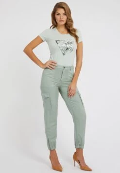 Guess Florales Logo-Dreieck - T-Shirt Imprimé - Hellgrün -ESPRIT Soldes c4c0605b78164c14bd4c5a4feea334a0