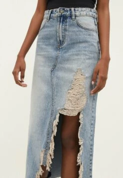 Stradivarius Ripped - Jupe Longue - Dirty Denim -ESPRIT Soldes c93126b9d0104454857c90ad799360fc