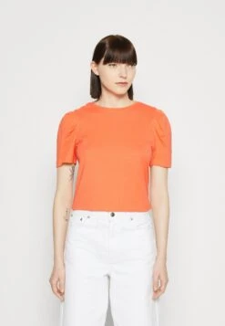 Selected Femme Slfofelia O Neck Tee - T-Shirt Imprimé - Emberglow