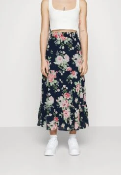 Vimilina Flower Ankle Skirt - Jupe Longue - Navy Blazer