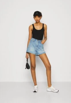 WEEKDAY Open Neck Tank 2 Pack - Débardeur - Black Dark